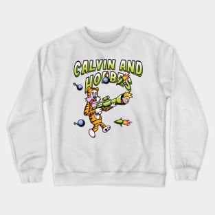 hobbes rifle loaded with calvin bullets Crewneck Sweatshirt